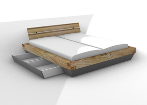Balken bed met opbergruimte