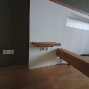 White & Oak - Deluxe zwevend eiken bed - balken bed - twee persoons bed