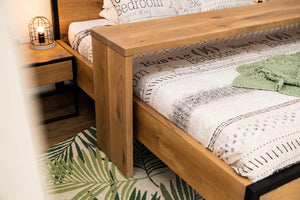 Bedtafel Massief Eiken - Hoek